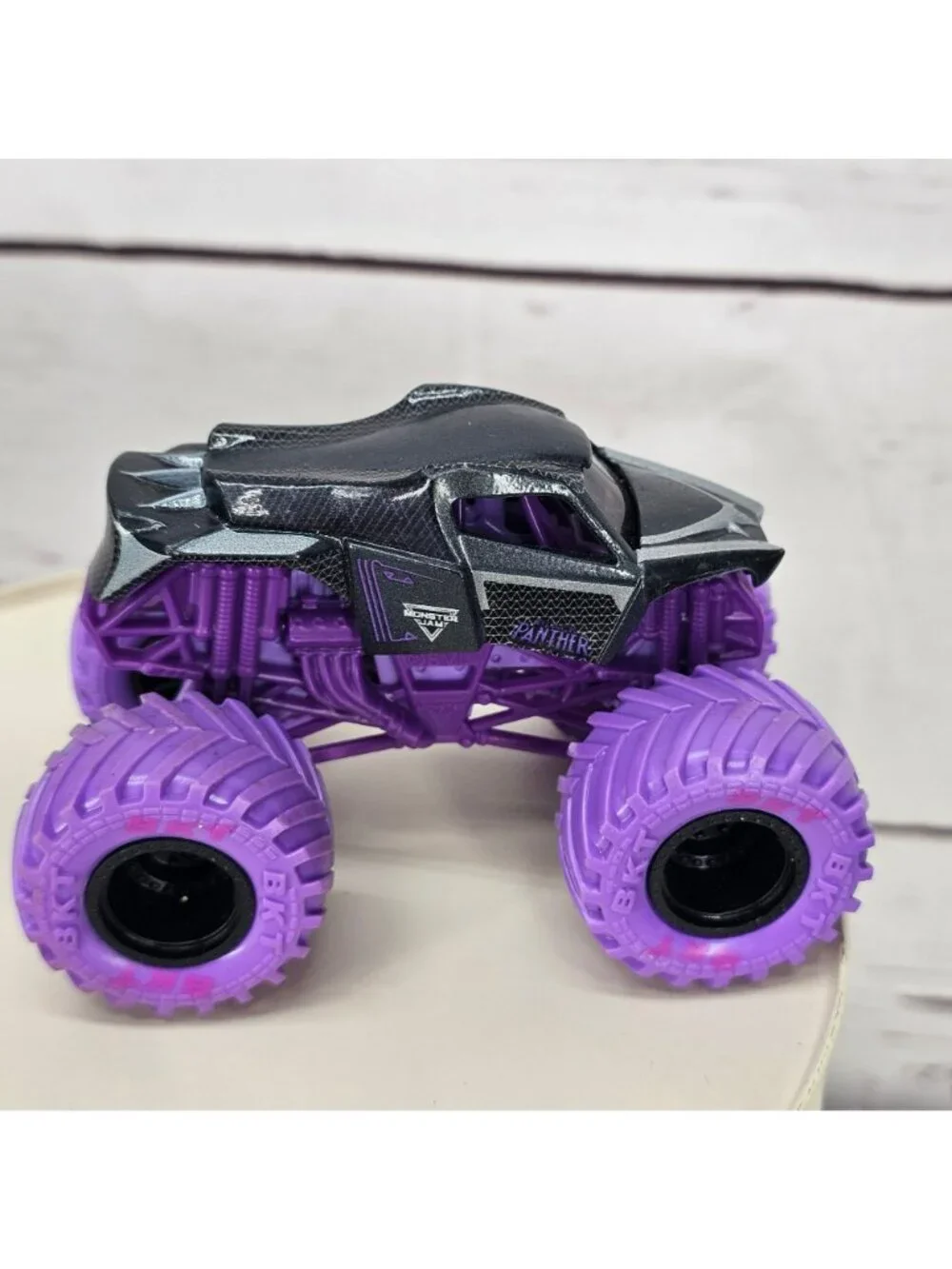 Black Panther Monster Truck Toy With Purple Tires & Black Detailing - Marvel Des